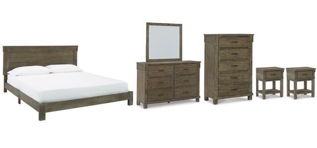 Signature Design by Ashley® Shamryn 6-Piece Grayish Brown King Panel Bed Set-0