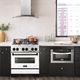 ZLINE Autograph Edition 30" Stainless Steel Pro Style Dual Fuel Range with White Matte Door and Matte Black Accents-2
