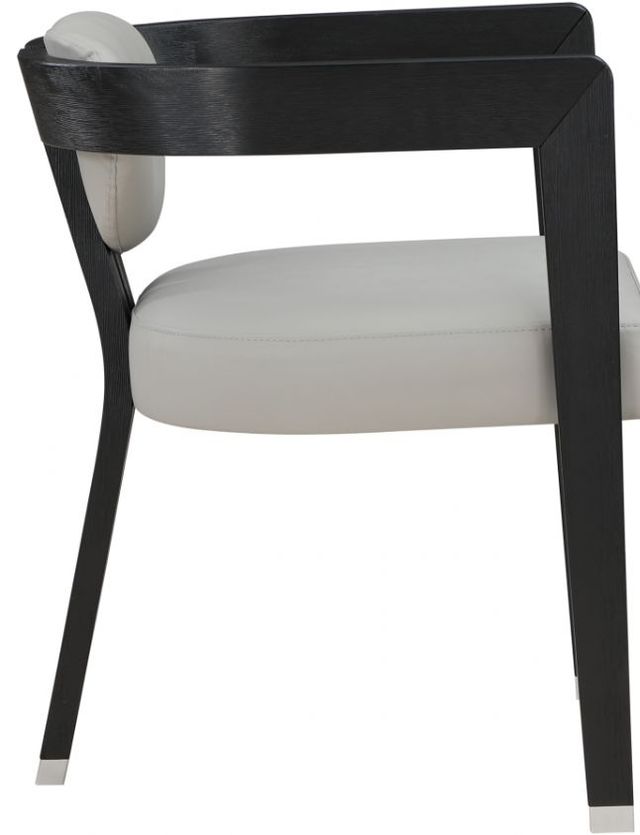 Meridian Furniture Carlyle Gray/Black Dining Arm Chair-2