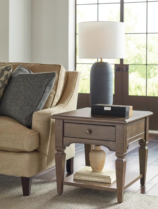 Hammary® Maribelle Brown Rectangular Drawer End Table-1