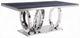 ACME Furniture Nasir Gray Dining Table with Mirrored Silver Base-0
