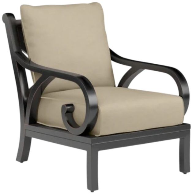 Sunset West Monterey Old World Copper Aluminum Outdoor Club Chair with Linen Stone Cushion-0