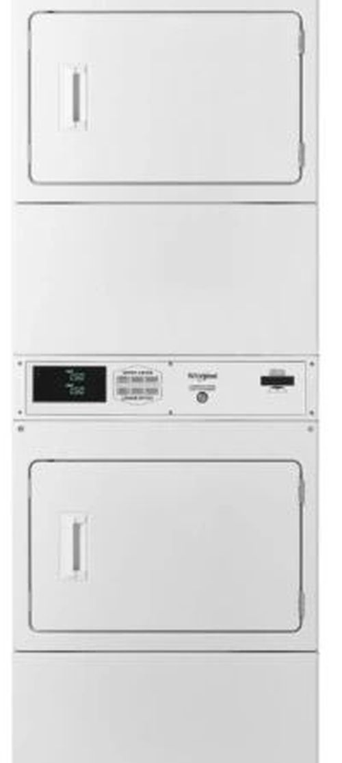 Whirlpool® Commercial 3.4 Cu. Ft. White Commercial Stacked Vented Electric Dryers Card Reader  Stack-0