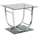 Coaster® Danville Glass Top End Table with Chrome U-Shaped Base-1