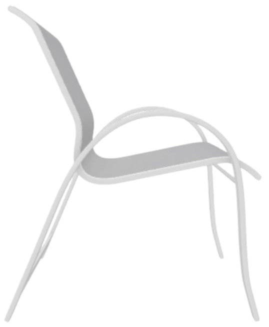 Telescope Casual Aruba Abalone/White Aluminum/Fabric Outdoor Sling Stacking Arm Chair-2