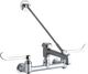 Elkay Rough Chrome 8" Centerset Wall Mount Faucet with 7" Bucket Hook Spout and 6" Wristblade Handles-0