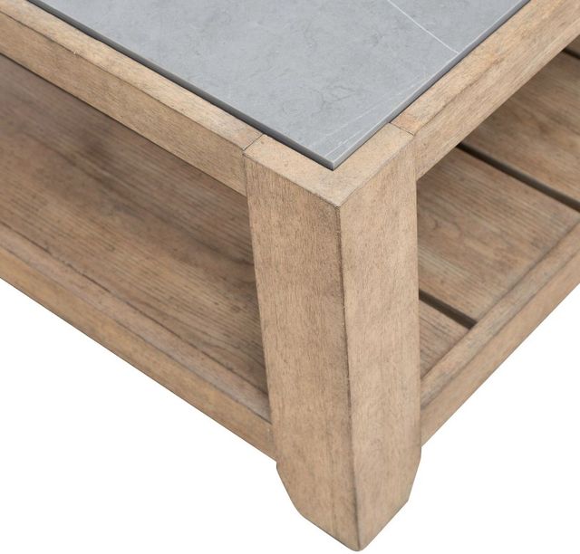 Liberty Furniture Millstone Gray Cocktail Table with Nutmeg Base-3