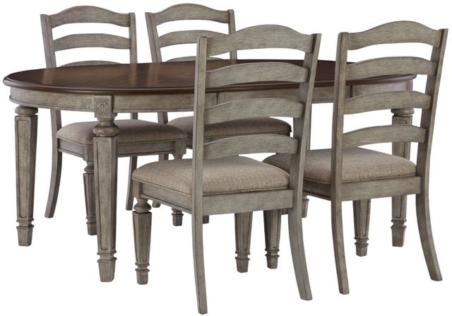 Signature Design by Ashley® Lodenbay 5-Piece Antiqued Gray Dining Room Set-0