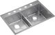 Elkay Crosstown® 3-Piece Polished Satin 33" x 22" x 9" 5-Hole Equal Double Bowl Dual Mount Sink Set with Aqua Divide-0