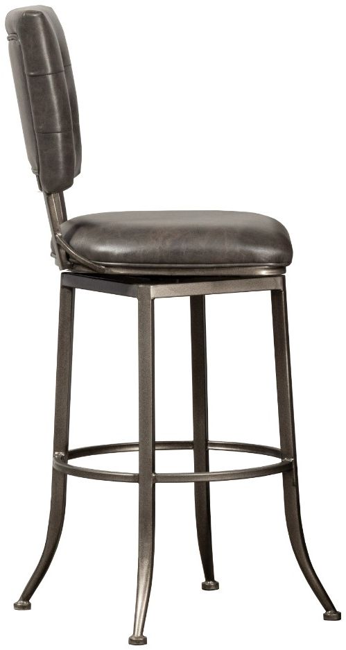 HH2 Home Caslan Charcoal/Gray Swivel Bar Stool-1