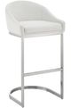 Armen Living Katherine Brushed Stainless Steel/White Counter Stool-0