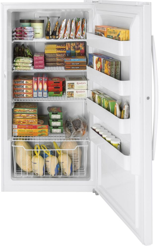 GE® 33" 17.3 Cu. Ft. White Upright Freezer-2