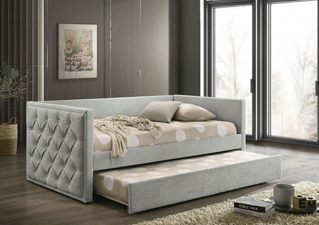 Furniture of America® Renzi Gray Twin Daybed with Trundle-1