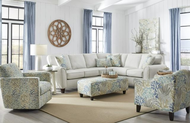 Fusion Furniture TNT Hemp Layton Aquarius Blue/Brown/Gray Cocktail Ottoman-1