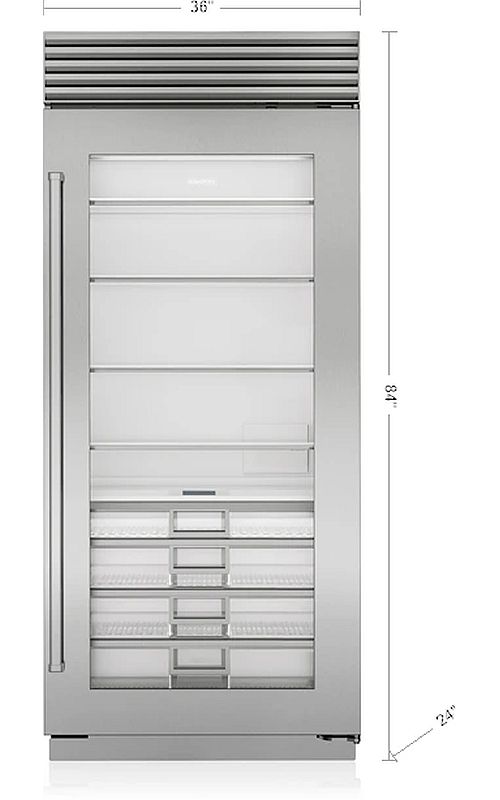 Sub-Zero® Classic Series 36" 22.9 Cu. Ft. Stainless Steel Right Hinge Column Refrigerator in Standard Glass Door-1
