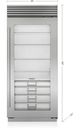 Sub-Zero® Classic Series 36" 22.9 Cu. Ft. Stainless Steel Right Hinge Column Refrigerator in Standard Glass Door-1