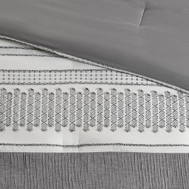 Olliix by Madison Park Adair 5 Piece Grey King/California King Comforter Set-3