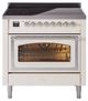 Ilve® Nostalgie II Noblesse 36'' Antique White Pro Style Induction Range with Chrome Trim-0