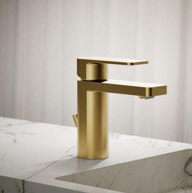 KOHLER® Parallel® Vibrant Brushed Moderne Brass 1.0 GPM Single-Handle Bathroom Sink Faucet-1