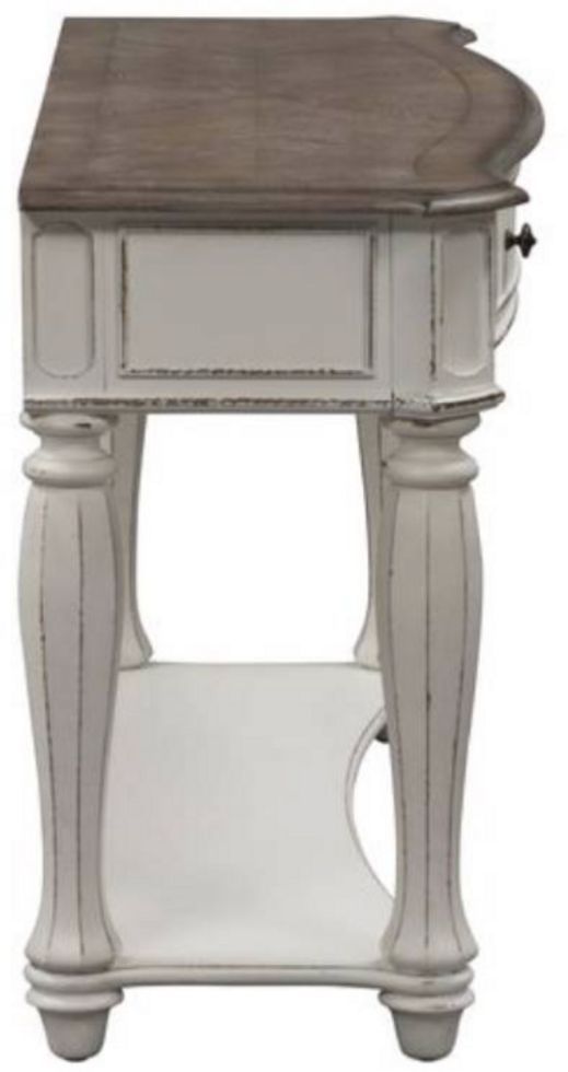 Liberty Furniture Magnolia Weathered Bark Sofa Table with  Antique White Base-3