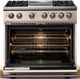 Viking® 5 Series 36" Blush Pro Style Dual Fuel (LP) Range with Brushed Brass Trim-1