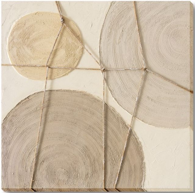 Classy Living Organic Textured Abstract Circles Wall Art-0