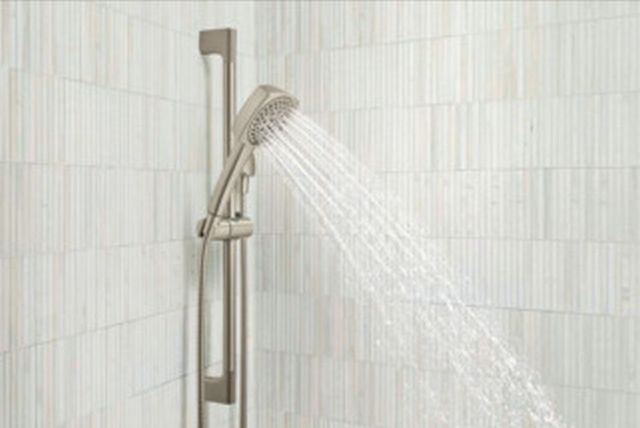 Peerless Ezra® Brushed Nickel Slide Bar with Hand Shower-1