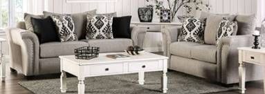 Furniture of America® Belsize 2-Piece Black/Light Taupe Living Room Seating Set