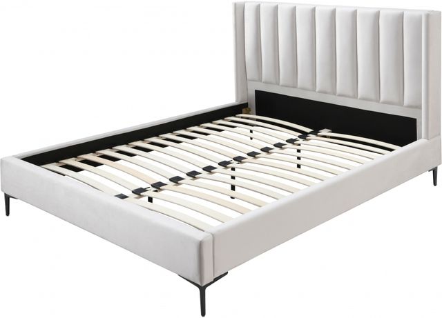 Meridian Furniture Nadia Cream Queen Upholstered Panel Bed-3