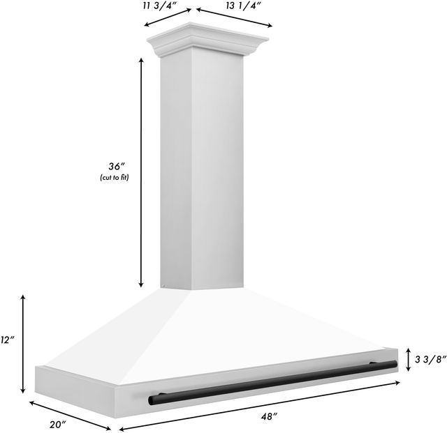 ZLINE Autograph Edition 48" White Matte Wall Mounted Range Hood -2