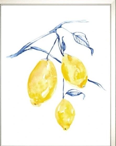 Classy Living Jennifer Goldberger Watercolor Lemons Wall Art-1