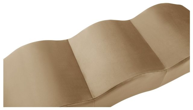 Meridian Furniture Wave Beige Velvet Upholstered Bench-3