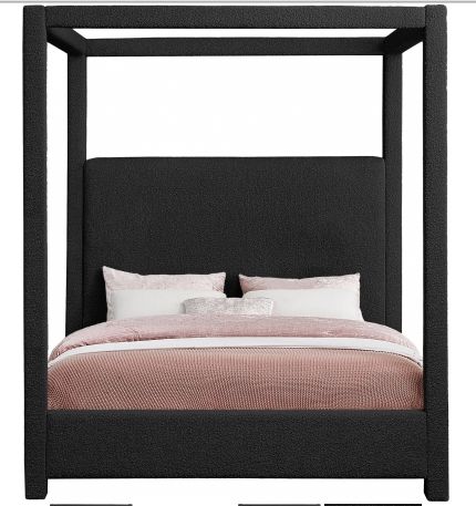 Meridian Furniture Eden Black Upholstered Canopy Bed-1