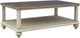 Cottage Creek Furniture Brockton Brown Coffee Table with Off White Base-0