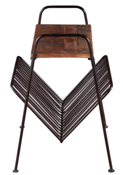 Home Trends & Design Wellington Natural Distressed/Black Magazine Rack-2