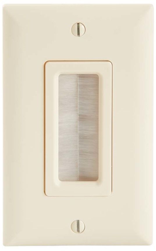 Sanus® Light Almond Cable Management Brush Wall Plate