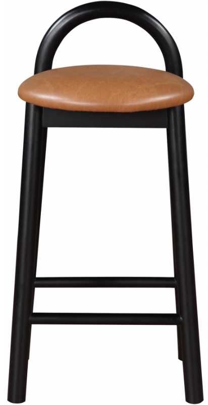 Meridian Furniture Calvin Black/Cognac Leather Counter Stool-1