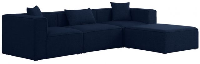 Meridian Furniture Cube 4-Piece Navy Modular Sectional Set-0