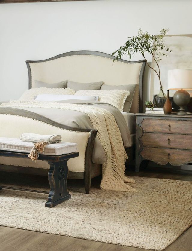 Hooker® Furniture Ciao Bella Speckled Gray/Tuscan White California King Upholstered Panel Bed-1