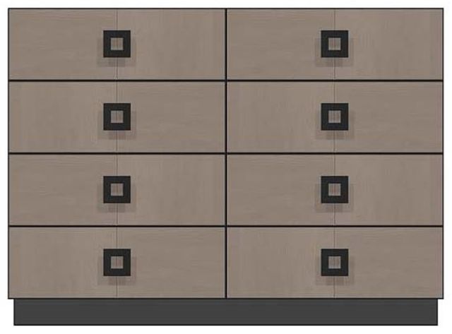 Country View Woodworking Customizable American Modern 56" Square Black 8-Drawer Plinth Base Dresser-0