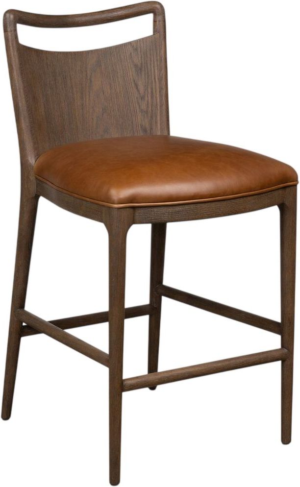 Four Hands Jessen Brown Wash Oak/Sonoma Chestnut Counter Stool-0