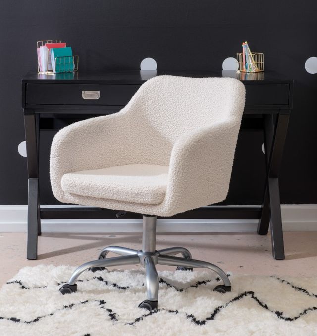 Linon Coco Natural/Silver Office Chair-1