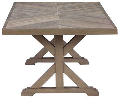 Signature Design by Ashley® Laguna Heights Beige Aluminum Outdoor Dining Table-3