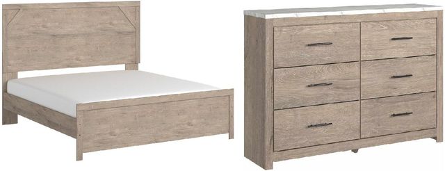 Signature Design by Ashley® Senniberg 2-Piece Light Brown/White Full Panel Bed Set-0