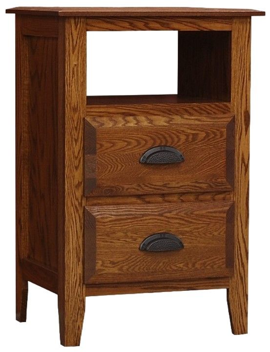 Wolfcraft Furniture Summit Brown Nightstand with Open Shelf-0