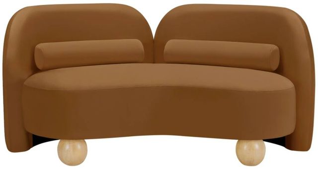 Meridian Furniture Daphne Saddle 64" Velvet Loveseat-2