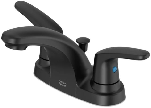 American Standard Colony® PRO Matte Black 4" Centerset 2-Handle Bathroom Faucet with Lever Handles-2