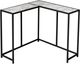 Monarch Specialties Inc. 36" White Marble Top Corner Console with Black Metal Base-0