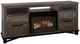 International Furniture Direct Loft Brown Gray Fireplace TV Stand-2