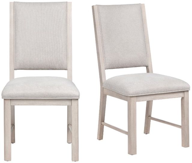 Crestview Collection Willow 2-Piece White Upholstered Side Chair Set-4